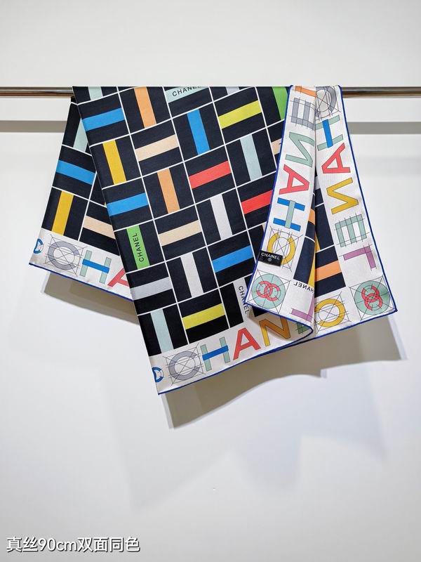 Chanel silk scarf 90X90cm E050864